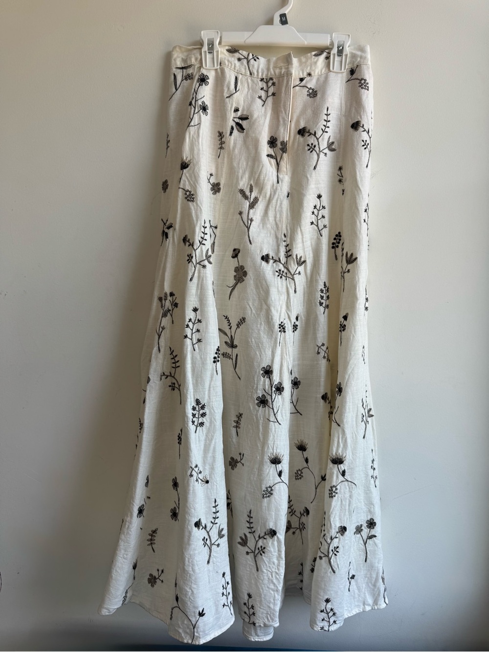 Zara linen Floral Maxi Skirt